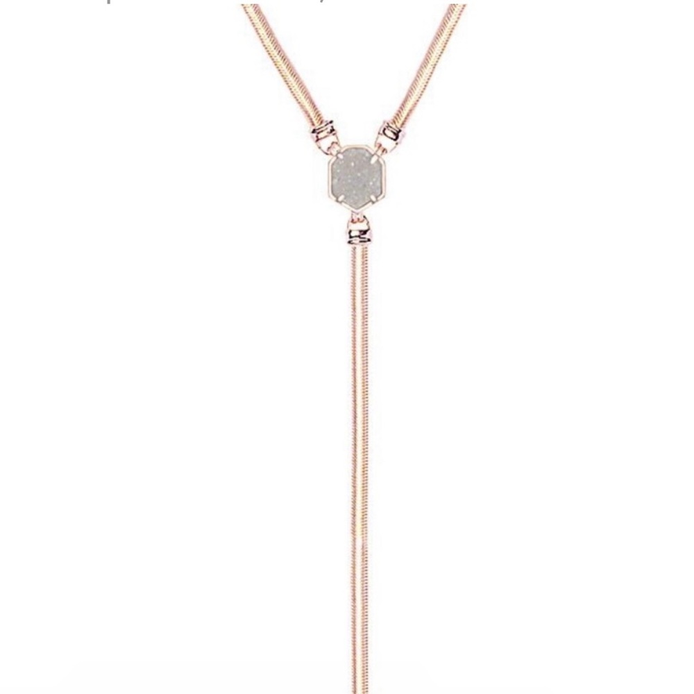 🌹 ⭕️ KENDRA SCOTT Elegant Gold and White Rose Gold STARLA Y NECKLACE